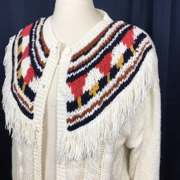 Cozy Vintage Chunky Tie-Front Cardigan with Long Sleeves